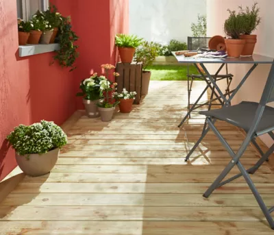 Lame de terrasse bois vert Madeira L.360 x l.12 cm