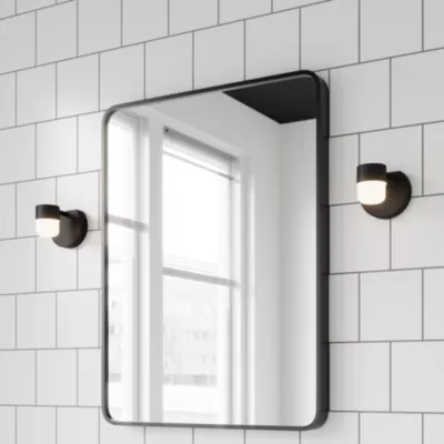 Applique pour miroir de salle de bain ajustable LED intégrée Bovey noir 600lm 6,5W I44 l.11 x H.9,5 x P.13 cm GoodHome