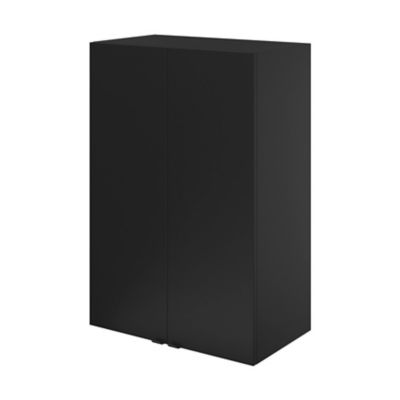 Armoire de salle de bains noir mat l.60 x H.90 x P.36 cm, GoodHome Imandra