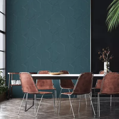 Papier vinyle sur intissé GoodHome Masson bleu