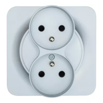 Double prise avec terre Jacobsen Espen aluminium composable