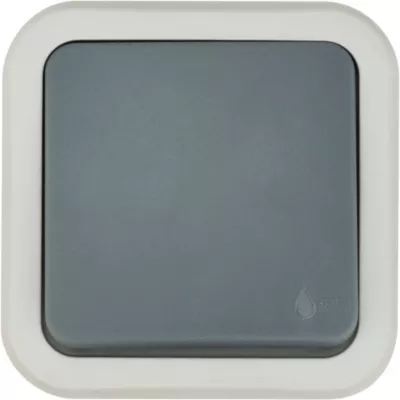 Bouton poussoir étanche en saillie Jacobsen Malinn gris complet