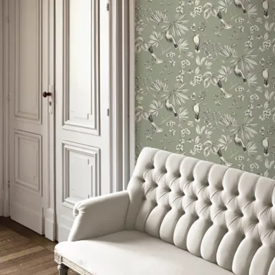 Papier peint Vinyle Intissé GoodHome Osum vert sauge