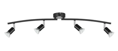 Réglette spot 4 lumières GU10 7W Sasha noir mat L.78 x L.9 x H.14.5 cm