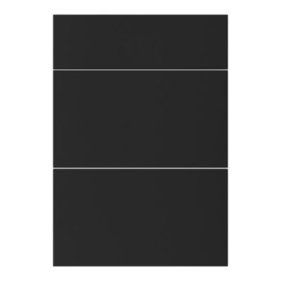 Façade de cuisine 1 tiroir et 2 casseroliers Stevia noir mat l. 50 cm x H. 72 cm GoodHome