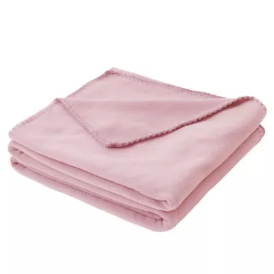 Plaid polaire 1px Cocooning rose l.120 x L.170cm