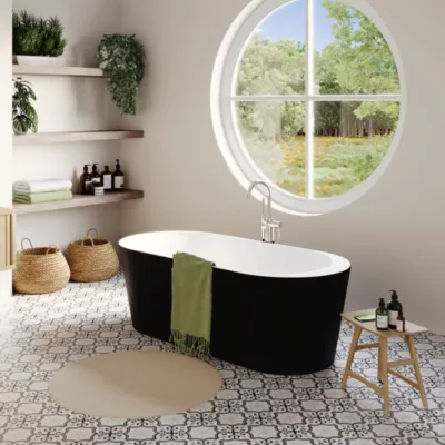 Baignoire îlot Huron L. 180 cm x l. 80 cm noir