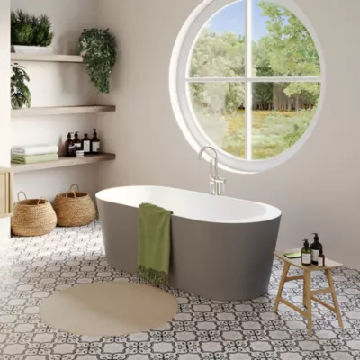 Baignoire îlot Huron L. 170 x l.70 cm gris