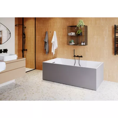 Baignoire semi îlot 160x75 cm Bakor gris