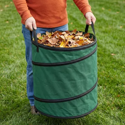 Sac pour déchets de végétaux pop-up extérieur vert 120L