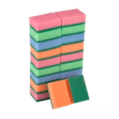 Éponge synthétique à récurer multi-usages L.13 x l.8,4 x ep.2,4 cm multicouleur vendue par 20 pièces