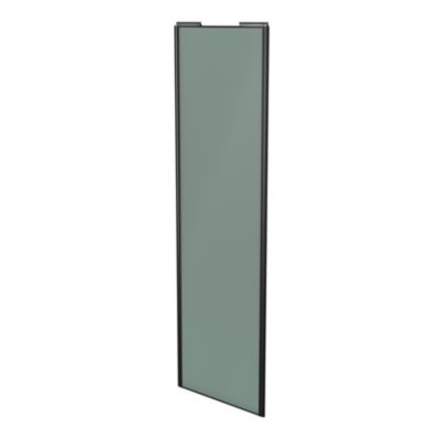 Porte de placard coulissante vert de gris profil noir GoodHome Arius H. 248,5 x L. 77.2 cm + amortisseurs