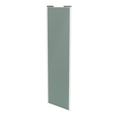 Porte de placard coulissante vert de gris profil blanc GoodHome Arius H. 248,5 x L. 77.2 cm + amortisseurs