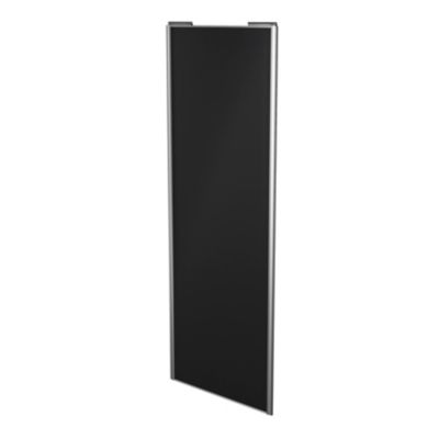 Porte de placard coulissante noir mat profil gris GoodHome Arius H. 248,5 x L. 92.2 cm + amortisseurs