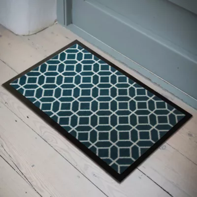 Tapis d'entrée polypropylène Boykins GoodHome motif vert L.45 x l.75 cm
