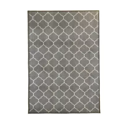 Tapis intérieur absorbant Bromberg imprimé géométrique noir L.120 x l.80 x ep.0,5 cm GoodHome