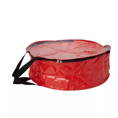 Sac de rangement PVC pour couronne de Noël Ø59 x P.20 cm rouge