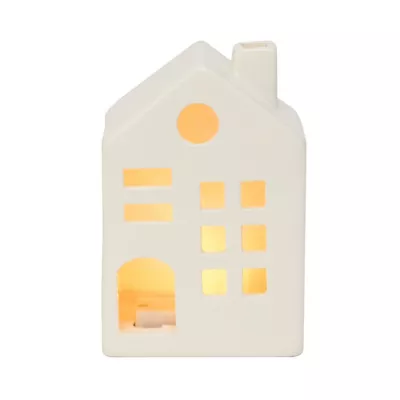 Maison céramique LED blanc chaud H.13 cm