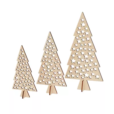 Set 3 mini sapins en bois Highland Lodge