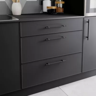 Poignée de meuble de cuisine GoodHome Dukkah noir L. 25,7 cm, 2 pièces