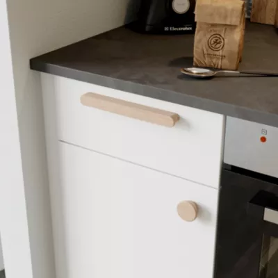 Poignée de meuble de cuisine GoodHome Serrano effet chêne L. 22 cm, 2 pièces