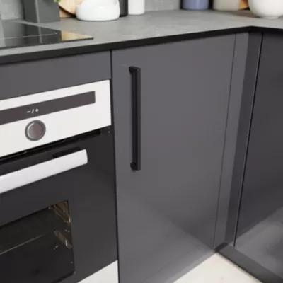 Poignée de meuble de cuisine GoodHome Golpar noir L. 23,3 cm, 2 pièces