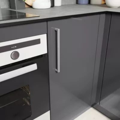 Poignée de meuble de cuisine GoodHome Golpar effet inox L. 23,3 cm, 2 pièces