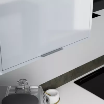 Poignée de meuble de cuisine GoodHome Pequin effet inox L. 15 cm, 2 pièces