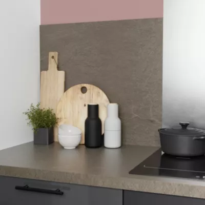 Plan de travail stratifié effet oxydé L.300 x l.62 x ép.3,8 cm GoodHome Kabsa