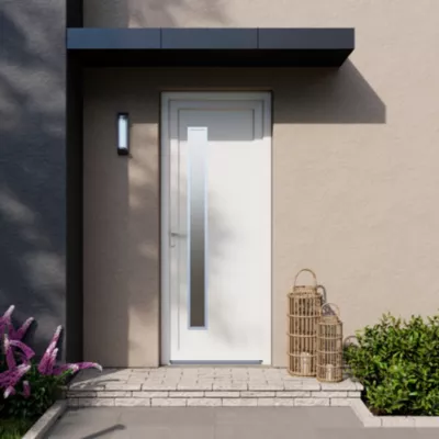 Porte d'entrée FORTIA pvc blanc RAL 9003 Gatteo 96 x h.218 cm poussant droit