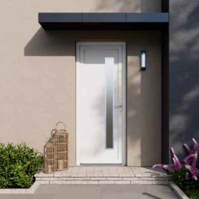 Porte d'entrée FORTIA pvc blanc RAL 9003 Gatteo 96 x h.218 cm poussant gauche