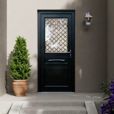 Porte d'entrée FORTIA bois Bolata 98 x h.218 cm poussant gauche
