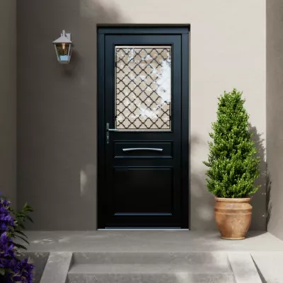 Porte d'entrée FORTIA bois Bolata 98 x h.218 cm poussant droit