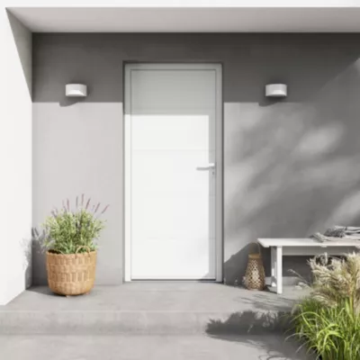 Porte d'entrée FORTIA aluminium blanc RAL 9003 Madryn 96 x h.218 cm poussant gauche