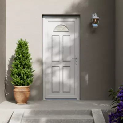 Porte d'entrée FORTIA pvc blanc RAL 9003 Lorne 87 x h.219 cm poussant gauche
