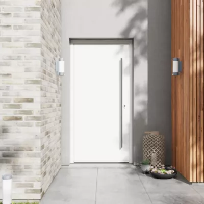 Porte d'entrée FORTIA aluminium blanc RAL 9003 Kapas 96 x h.218 cm poussant gauche