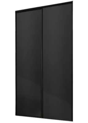 Porte de placard coulissante décor noir 120 x 250 cm vendue par 2