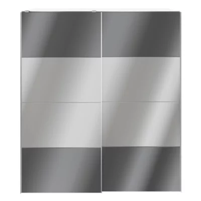 Armoire penderie portes coulissantes anthracite brillant et miroir GoodHome Atomia H. 225 x L. 200 x P. 63,5 cm