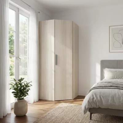 Armoire penderie d'angle effet chêne avec porte battante GoodHome Atomia H. 225 x L. 100 x P. 89 cm