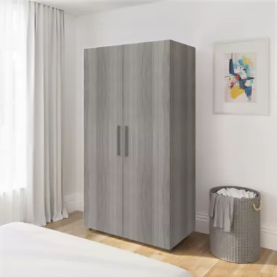 Armoire penderie portes battantes effet chêne grisé GoodHome Atomia H. 187,5 x L. 100 x P. 60 cm