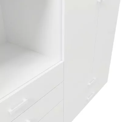 Ensemble de meubles de rangement portes battantes et tiroirs blancs GoodHome Atomia H. 225 x L. 300 x P. 60 cm