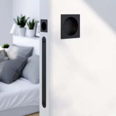 Galandage carré à visser GoodHome Irvil mat noir Ø55.5mm