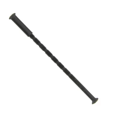 Lot 2 vis sans tête fendue fraisée fendue partiellement fileté acier noir L.90mm
