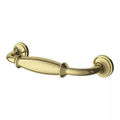 Poignée de meuble nœud GoodHome Ruis effet laiton doré l.116mm x l.20mm x H. 38mm entraxe 96mm