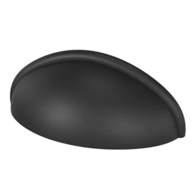Lot 6 poignées de meuble demi-ronde GoodHome Armel mat noir l.79mm x l.28mm x H. 26mm entraxe 64mm