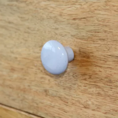 Lot 6 boutons de meuble GoodHome Porcelaine Vras gris Ø3.2cm x p.2.5cm