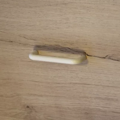 Poignée de meuble nœud Plastic Plastique mat blanc l.106mm x H. 10mm entraxe 96mm