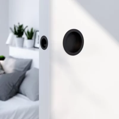 Galandage rond à visser GoodHome Minzh mat noir Ø55mm