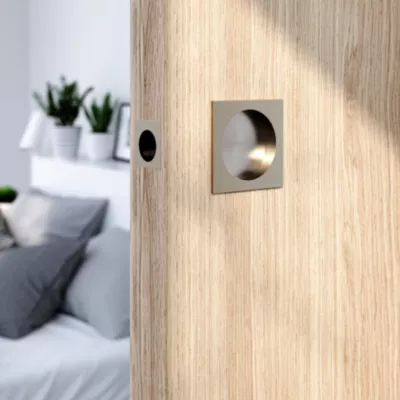 Galandage Carré à visser GoodHome Irvil effet nickel satin gris Ø55.5mm