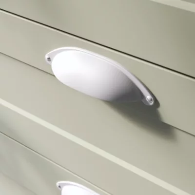 Lot 6 poignées de meuble demi-ronde GoodHome Govlin mat blanc l.81mm x l.30mm x H. 30mm entraxe 64mm